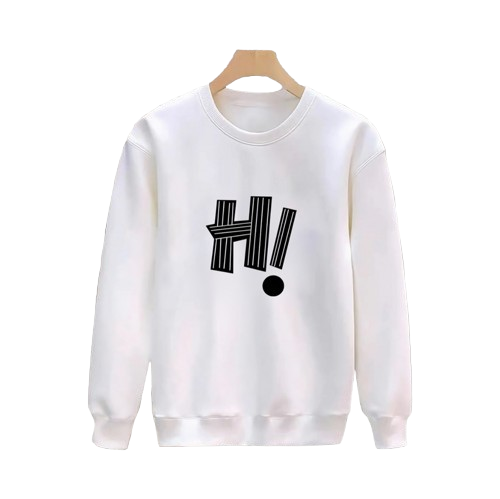 (H!)100% cotton round oversize printed sweatshirt