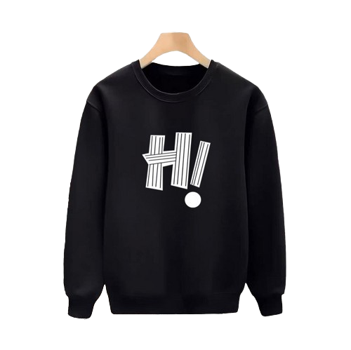 (H!)100% cotton round oversize printed sweatshirt