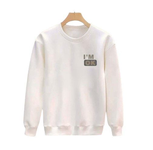 (I'm OK)100% cotton round oversize printed sweatshirt